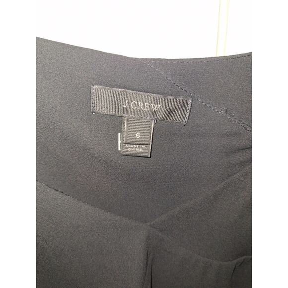 J Crew Black Ruffle Size 6 Spaghetti Strap Tank Top Blouse Feminine Office Goth - Picture 2 of 4